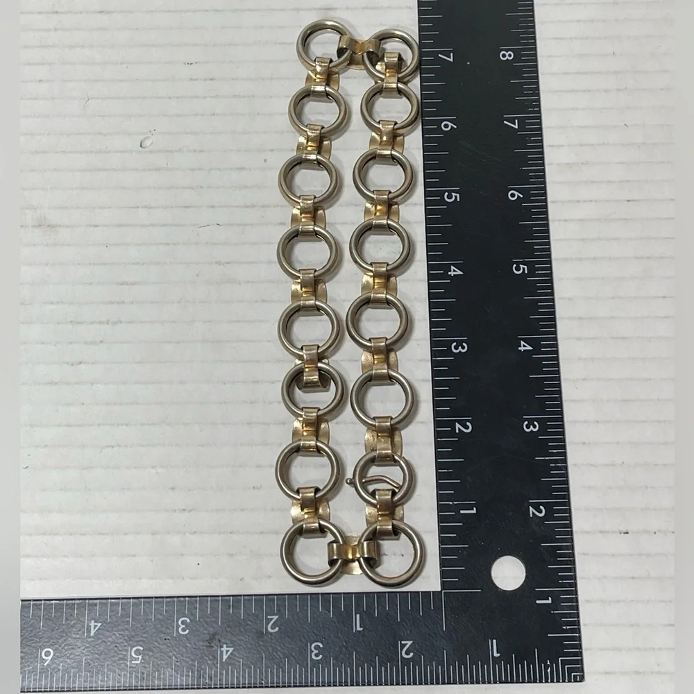 Vintage Sterling Silver 925 Art Deco NAPIER Signed Necklace Link Choker - Picture 8 of 9